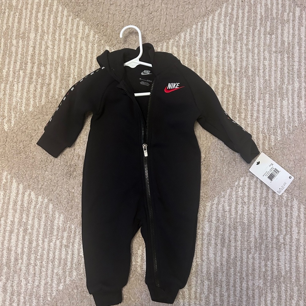 Nike Black and Red Kids One Piece Footie